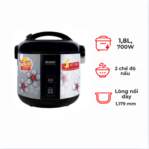Nồi cơm điện Sharp KSNR18STV 1.8 lít