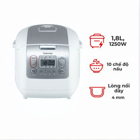 Nồi cơm điện tử Toshiba RC-18NTFV(W) 1.8 lít