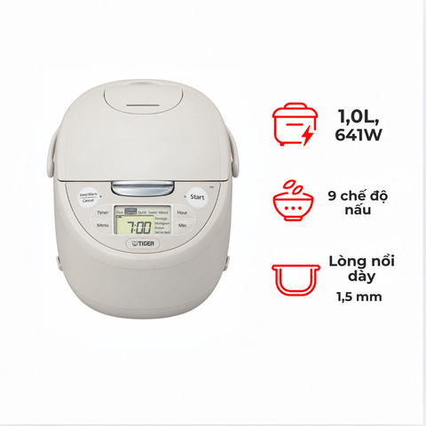Nồi cơm điện tử Tiger JAX-R10W 1 lít