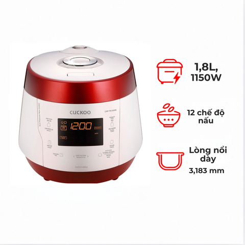 Nồi cơm điện tử áp suất Cuckoo CRP-PK1000S/P2RDVNCV 1.8 lít