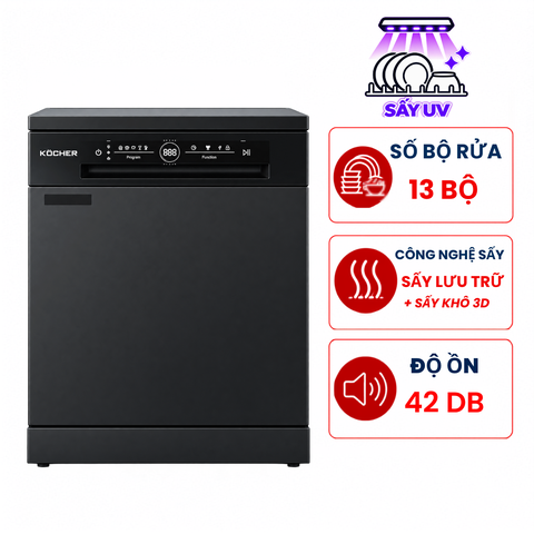 Máy rửa bát Kocher KDEU-8839 8 bộ độc lập, nhập Malaysia