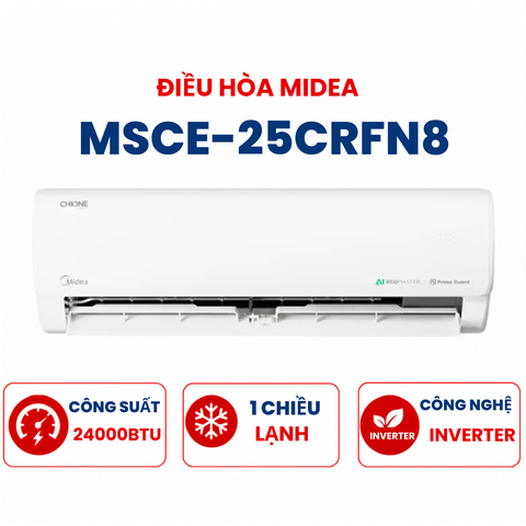 Điều hòa Midea 1 chiều 24000BTU Inverter R32 MSCE-25CRFN8 Cao cấp