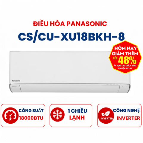 Điều hòa Panasonic 1 chiều 18000BTU Inverter CS/CU-XU18BKH-8 cao cấp