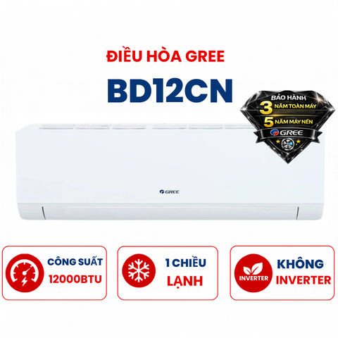 Điều hòa Gree 1 chiều 12000Btu BD12CN mới 2025