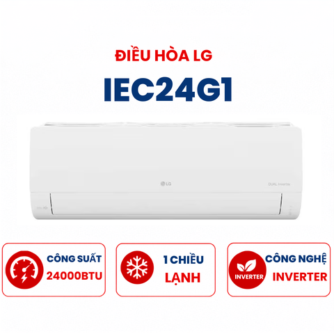 Điều hòa LG 1 chiều 24000Btu Inverter IEC24G1 mới 2025