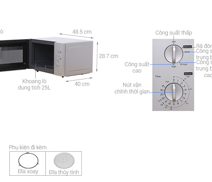 Lò vi sóng Panasonic NN-SM33HMYUE 25 lít không nướng